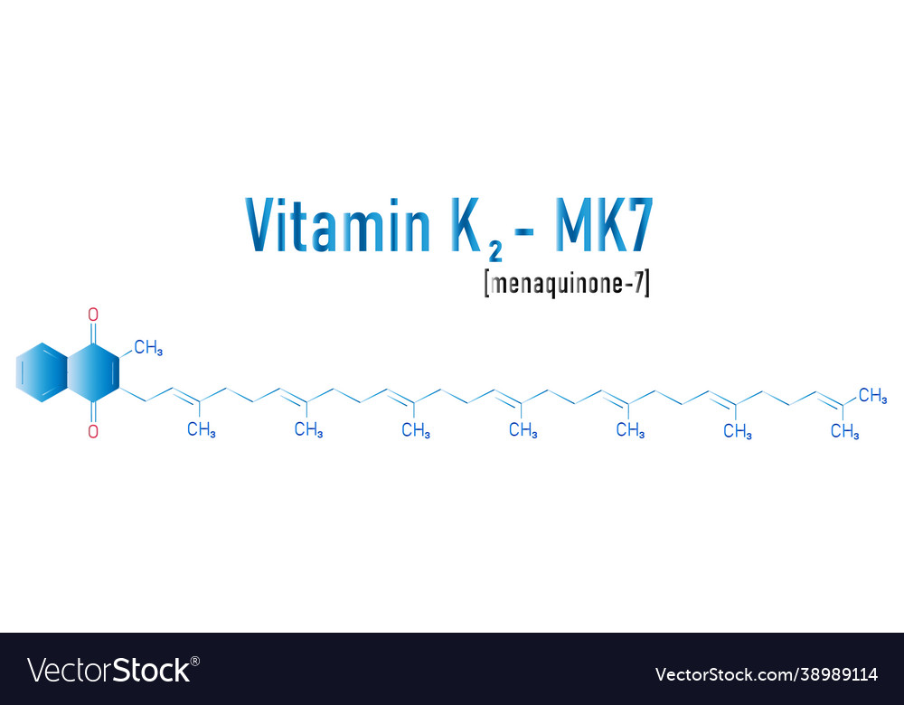 Vitamin k2 mk7 or menaquinone 7 formula Royalty Free Vector