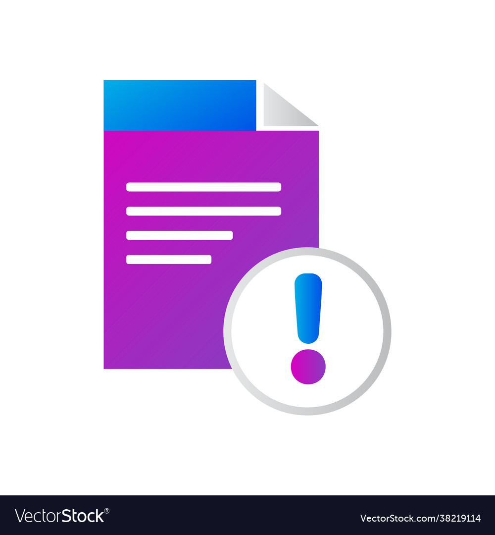 Warning File Icon - Gradient Style