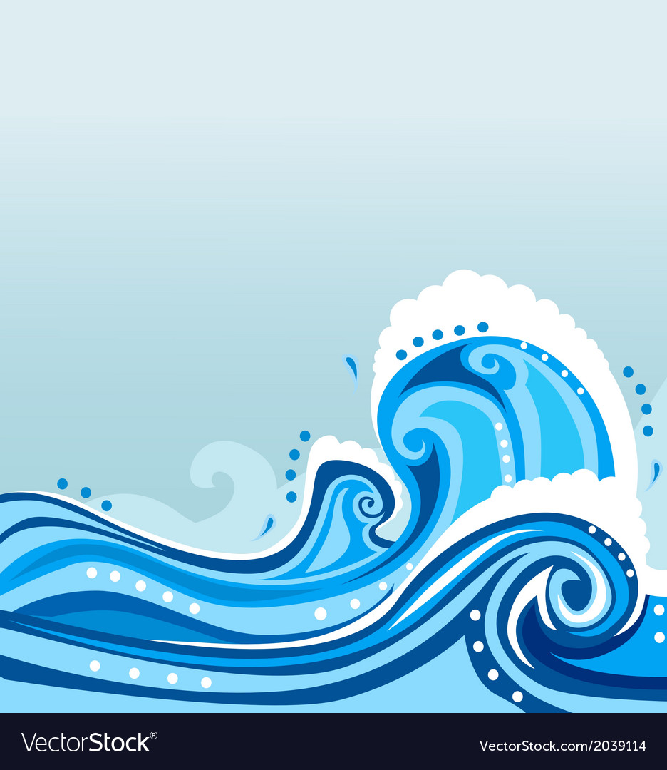 Wave cartoon Royalty Free Vector Image - VectorStock