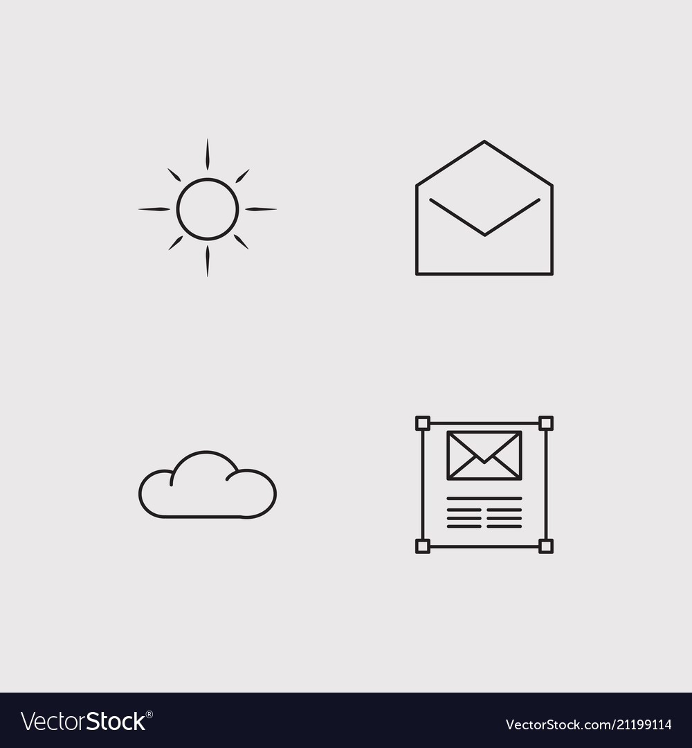 Web simple linear icons set outlined