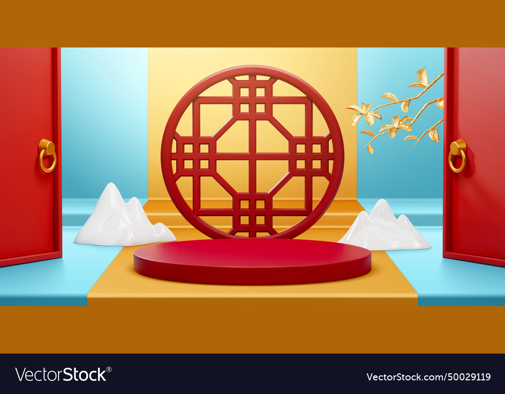 3d oriental design stage background