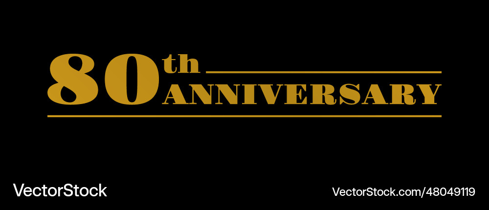 80th anniversary icon or logo 80 years text Vector Image