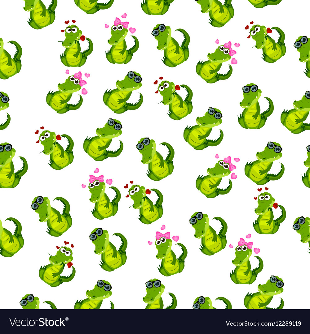 Cute crocodile or alligator Royalty Free Vector Image