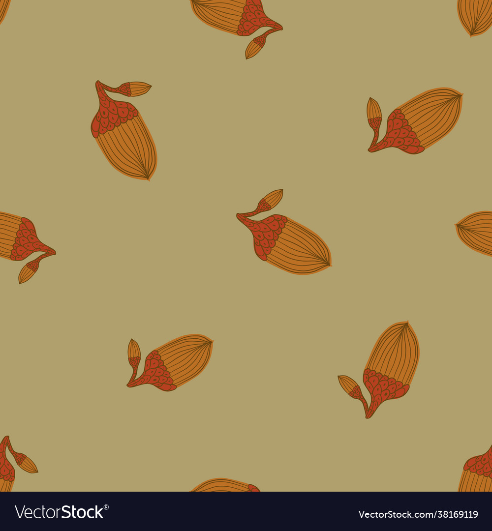 Fall season botanic seamless pattern with random