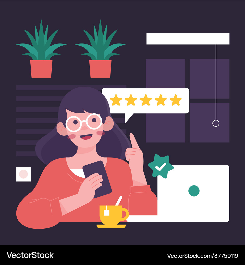 Flat design feedback concept Royalty Free Vector Image