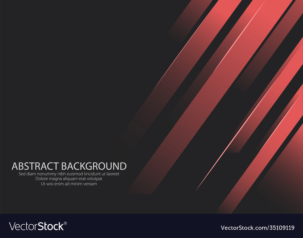 Gradient red shape side line with black vector image Gradient red shape side line with black