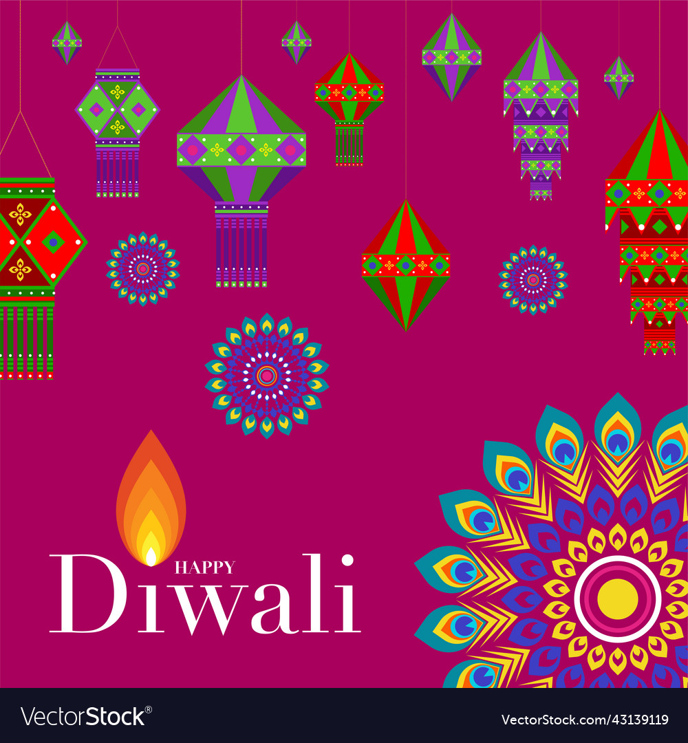 Happy Diwali Deepavali Or Dipavali The Festival Vector Image