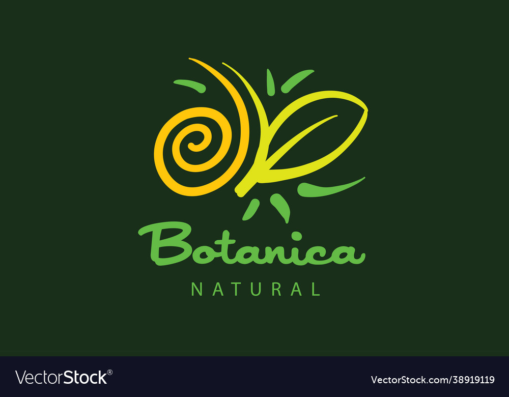 Logo with inscription botanica and painted