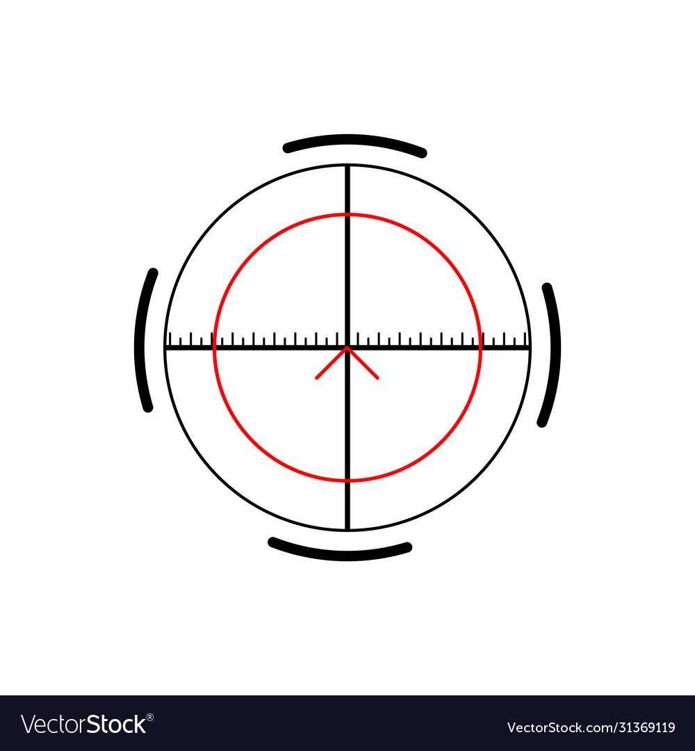 Military crosshair rifle sight icon on white vector image Military crosshair rifle sight icon on white