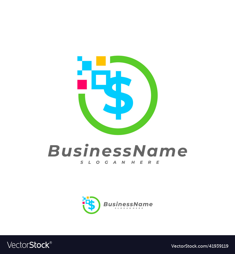 Money pixel logo template creative