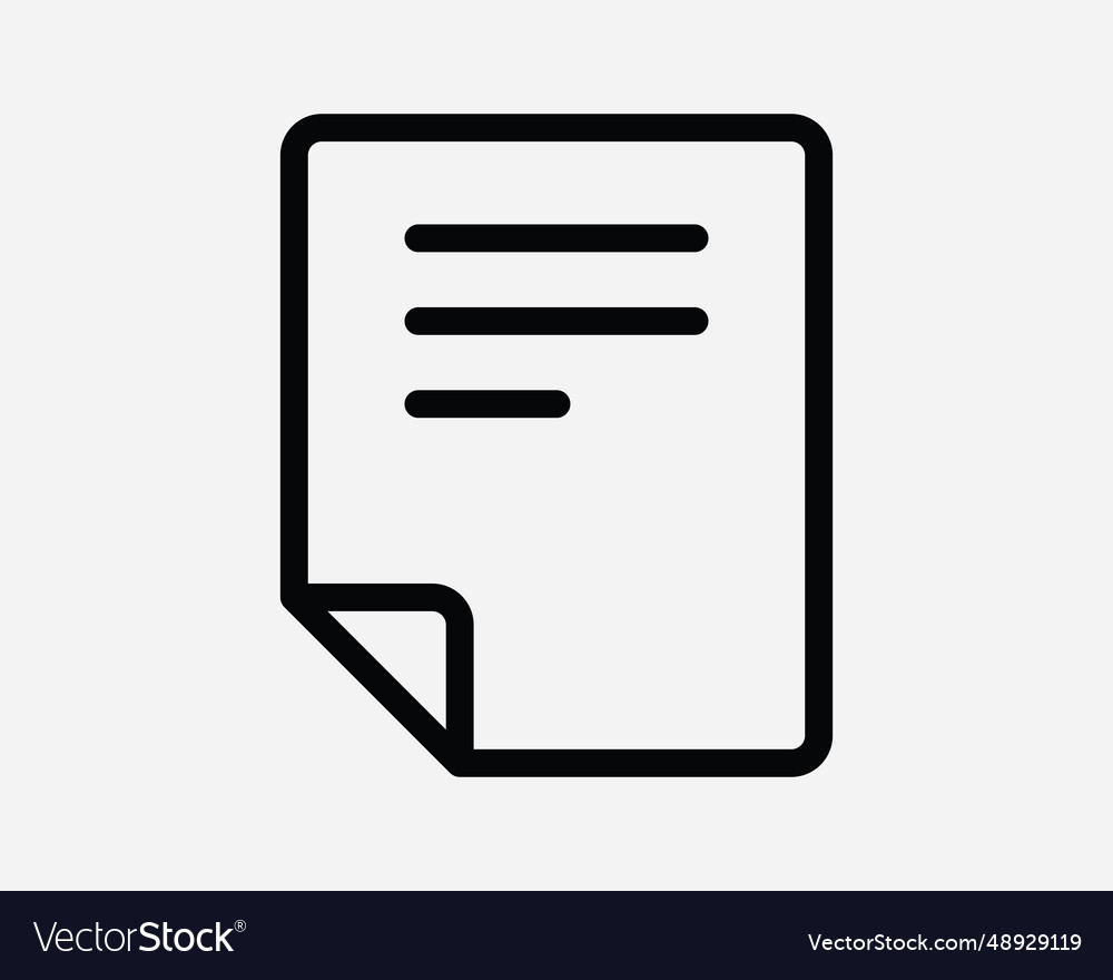 Note line icon notepad paper sheet file document vector image Note line icon notepad paper sheet file document