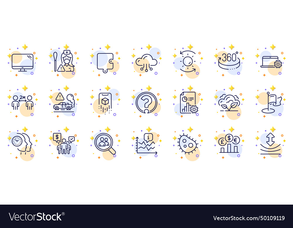 Outline set of cloud computing puzzle and exhaust vector image Outline set of cloud computing puzzle and exhaust