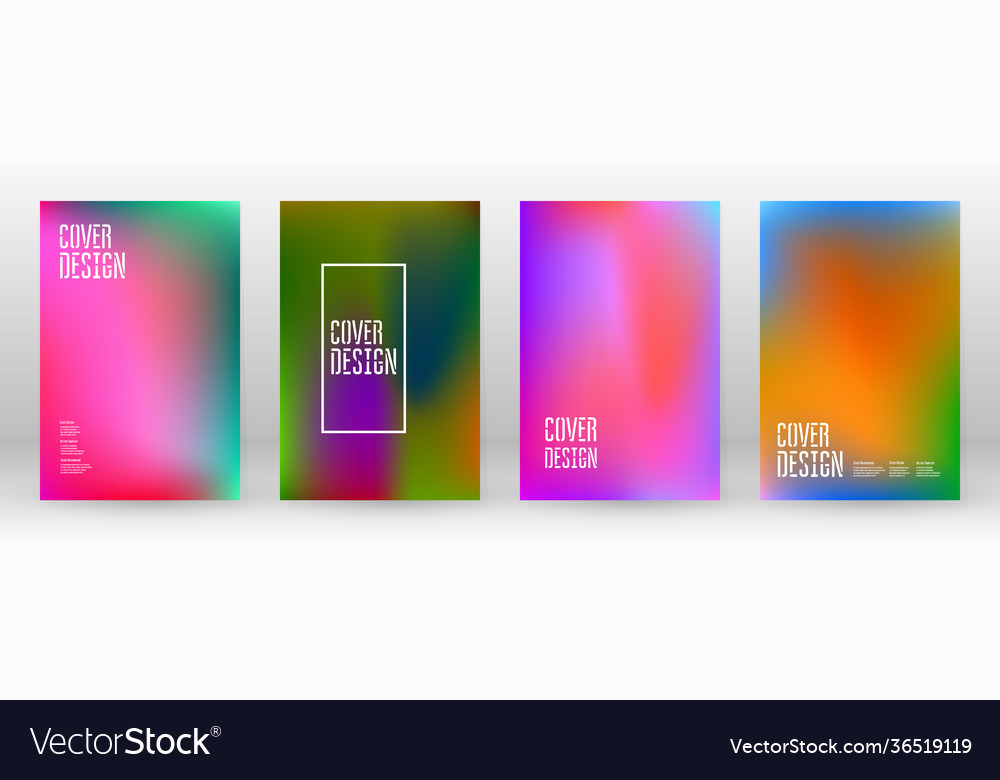 Pastel soft rainbow gradient set color background vector image Pastel soft rainbow gradient set color background