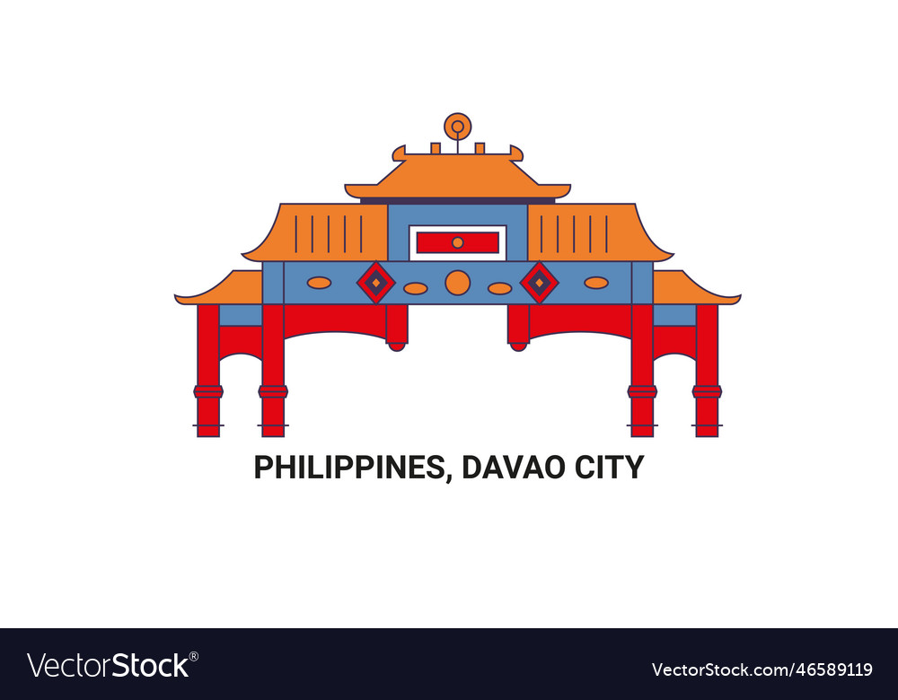 Philippines davao city travel landmark Royalty Free Vector