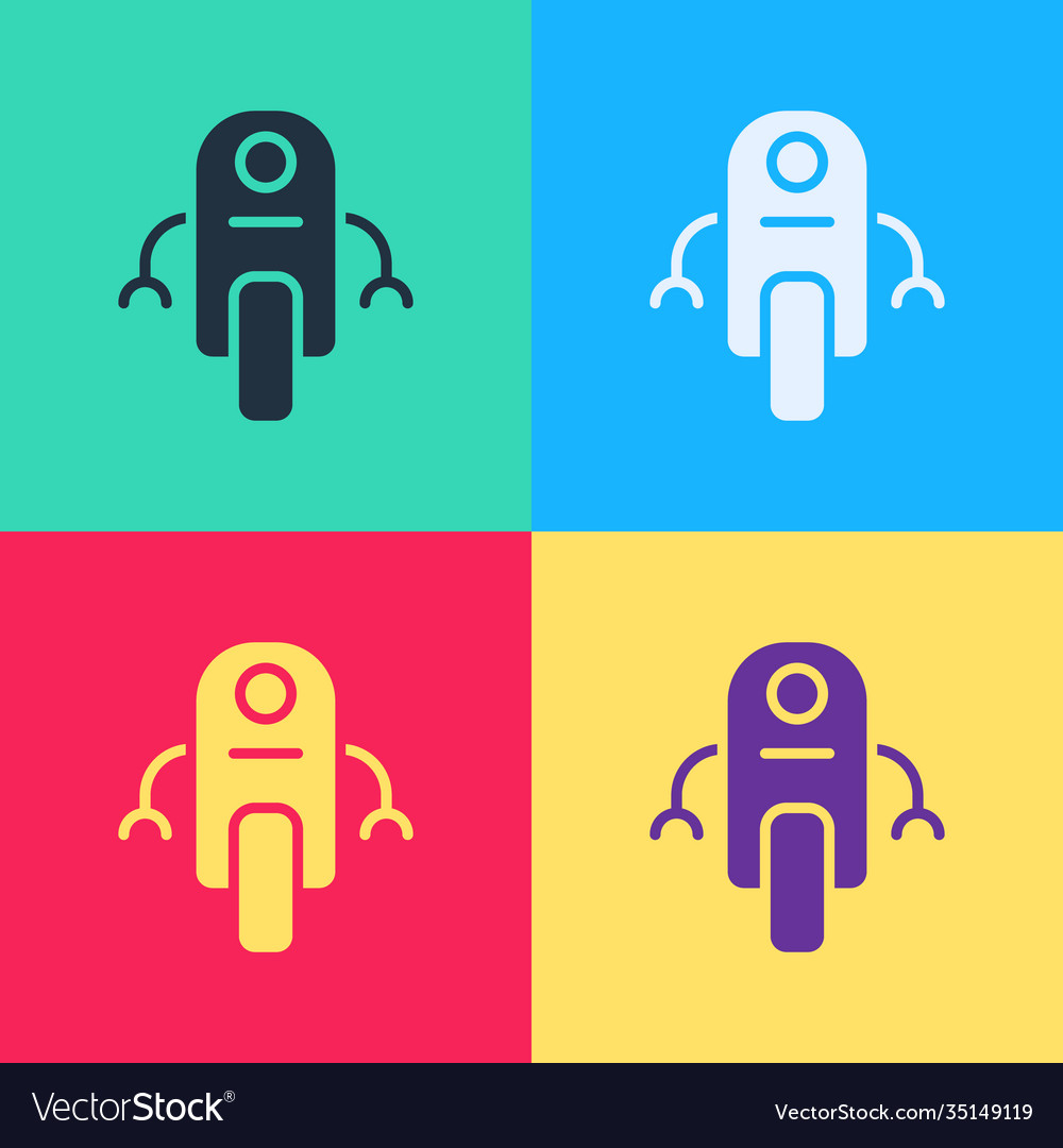 Pop art robot icon isolated on color background vector image Pop art robot icon isolated on color background