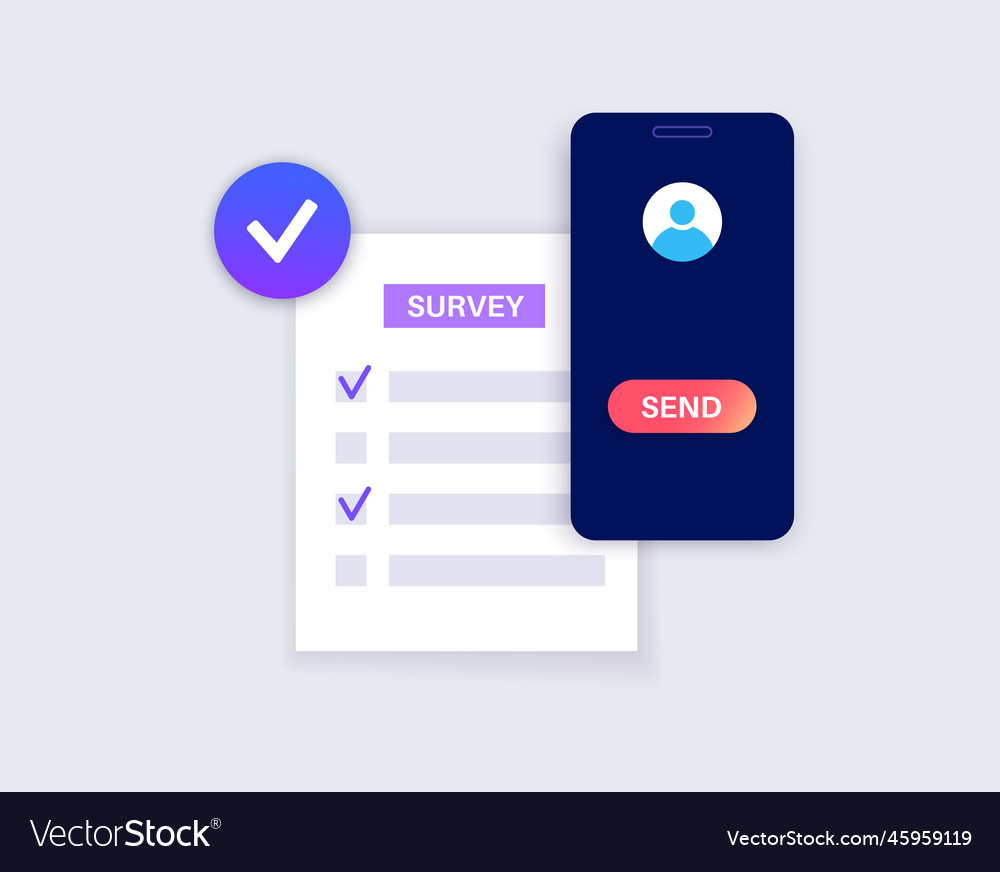 Survey form document vector image Survey form document