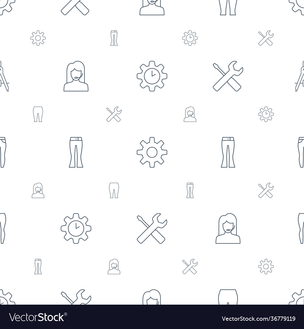 Technical icons pattern seamless white background