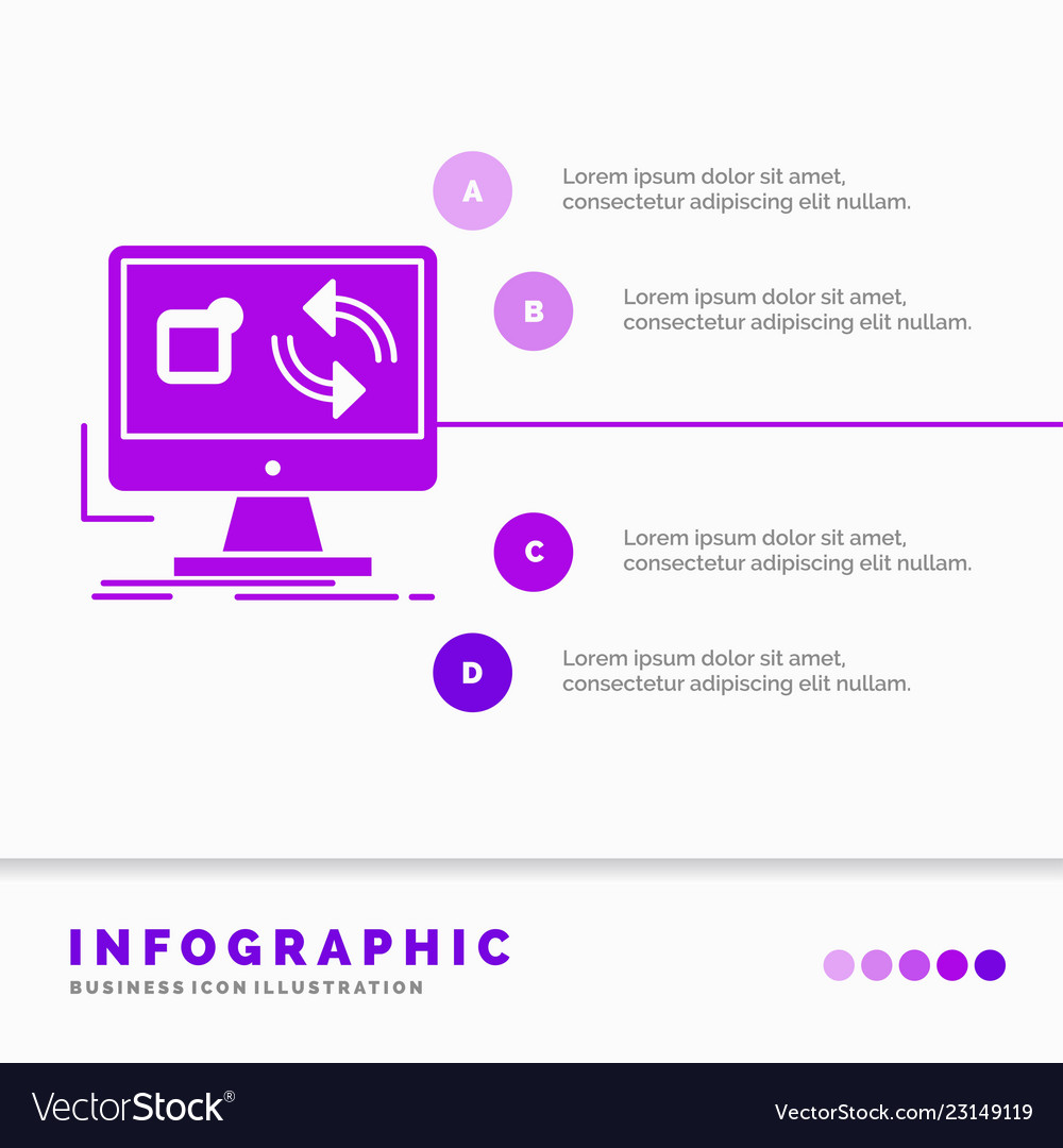 Update app application install sync infographics vector image Update app application install sync infographics