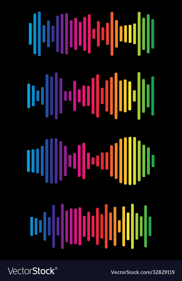 Volume spectrum collection multicolored audio vector image Volume spectrum collection multicolored audio