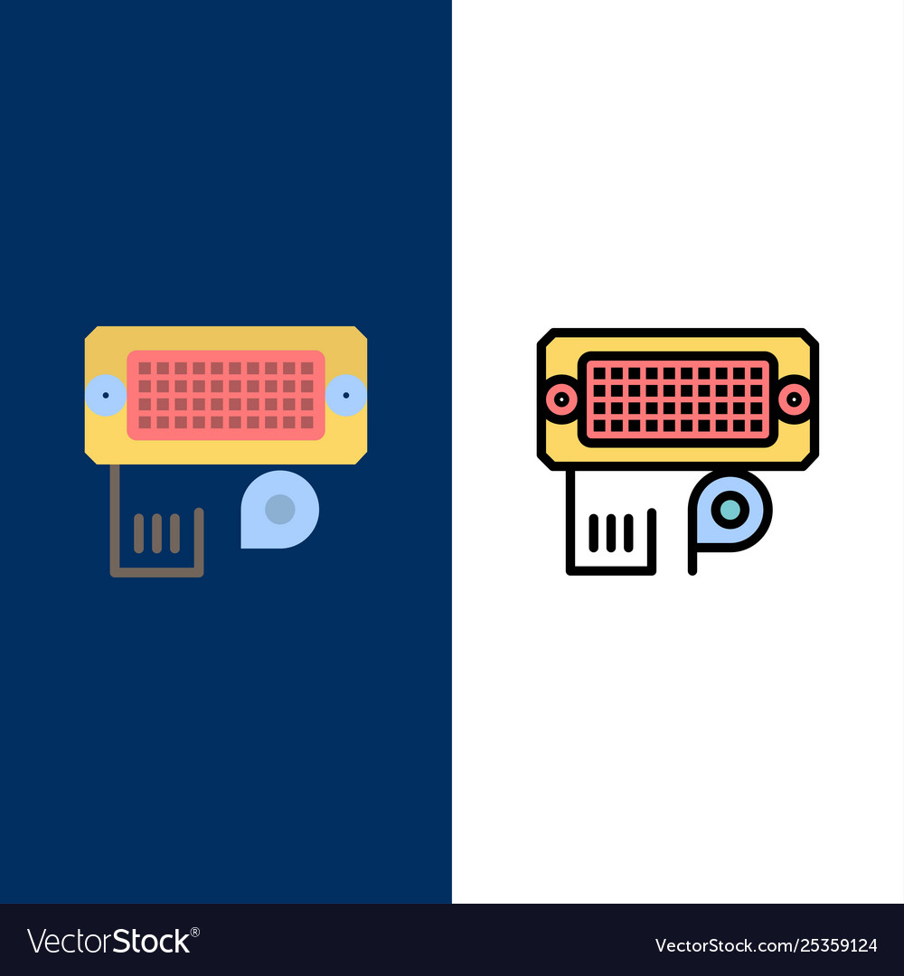 Adapteranschluss Dateneingabe-Icons flach und Linie vector image Adapteranschluss Dateneingabe-Icons flach und Linie