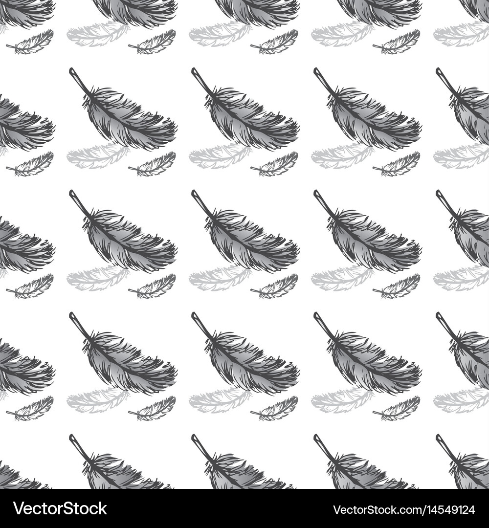 Feathers seamless pattern background Royalty Free Vector