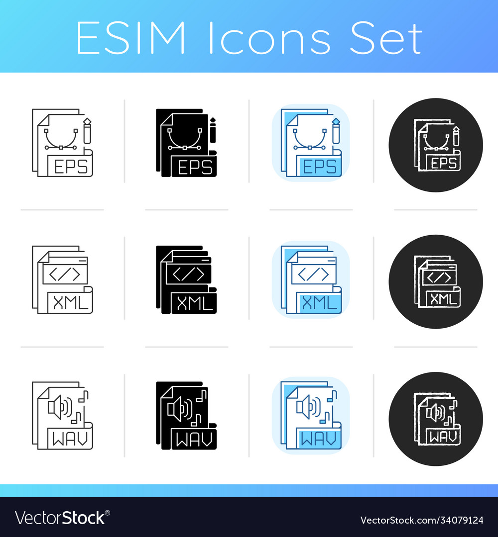 File formats icons set vector image File formats icons set