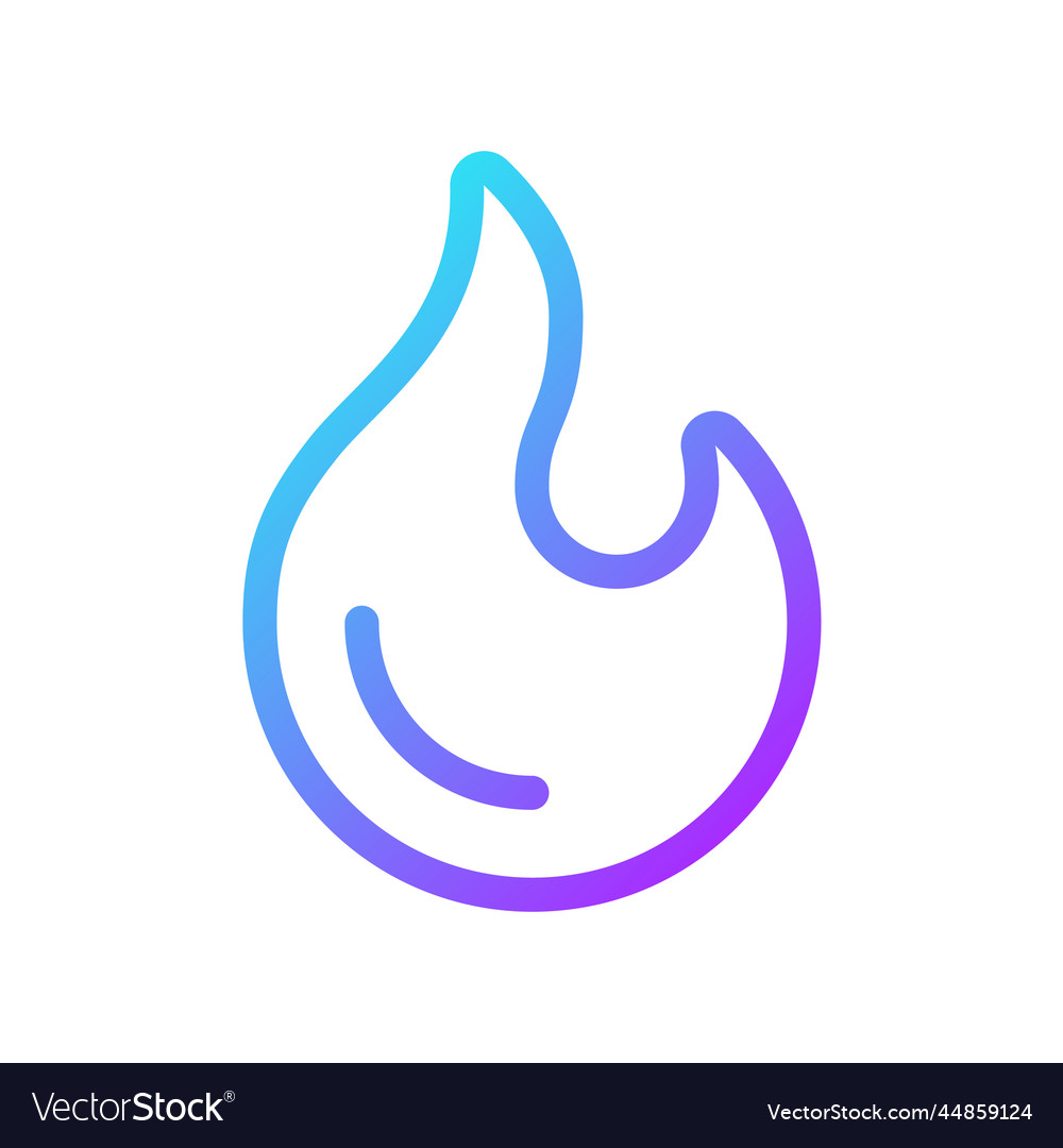 Flame pixel perfect gradient linear ui icon vector image Flame pixel perfect gradient linear ui icon