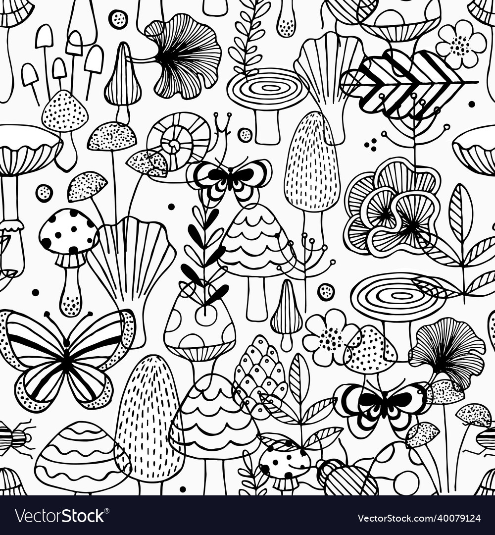 Forest Woodland Seamless Pattern