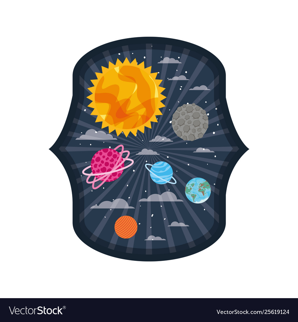 Frame with planets solar system