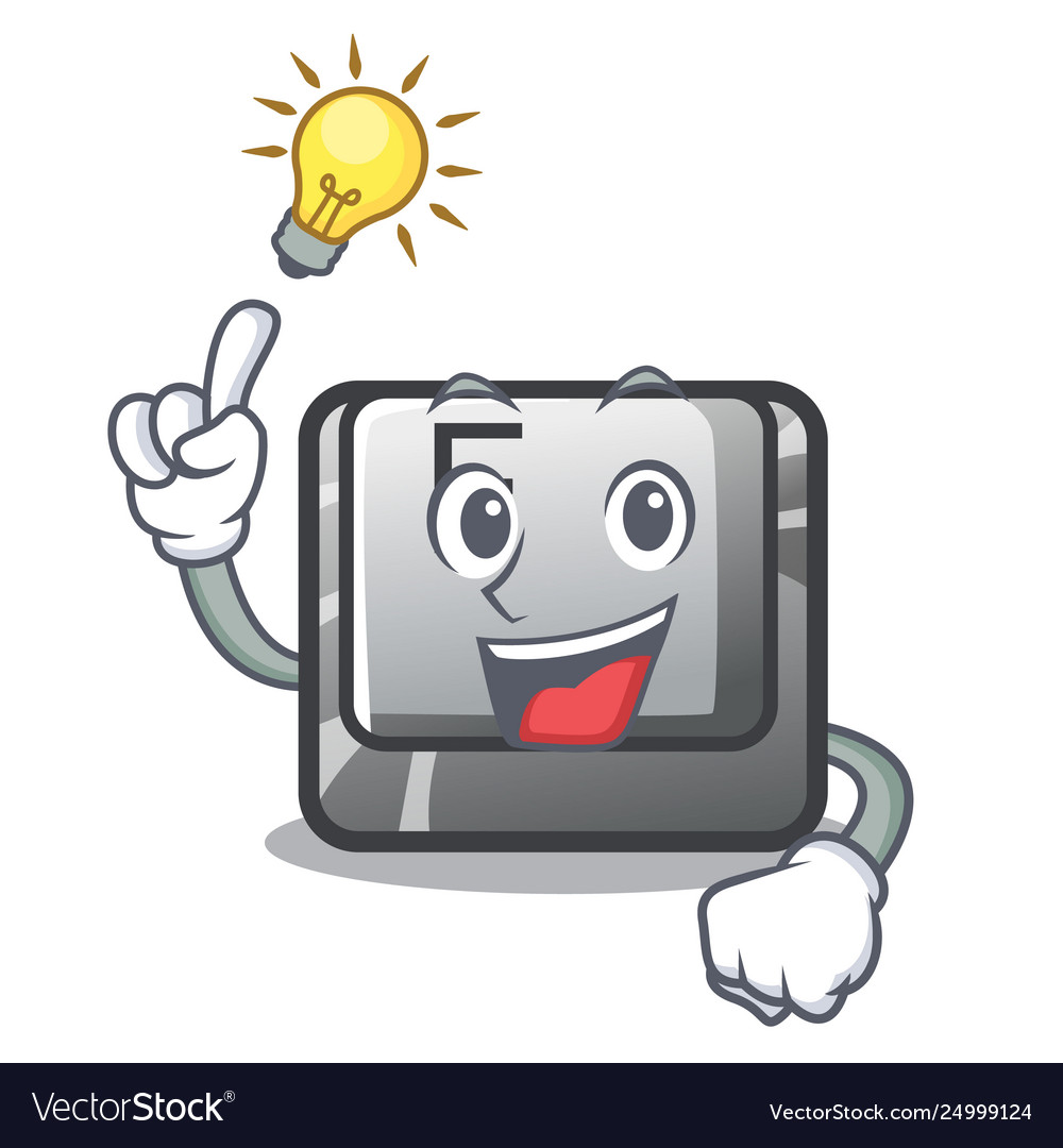 Have an idea button f on a keyboard cartoon