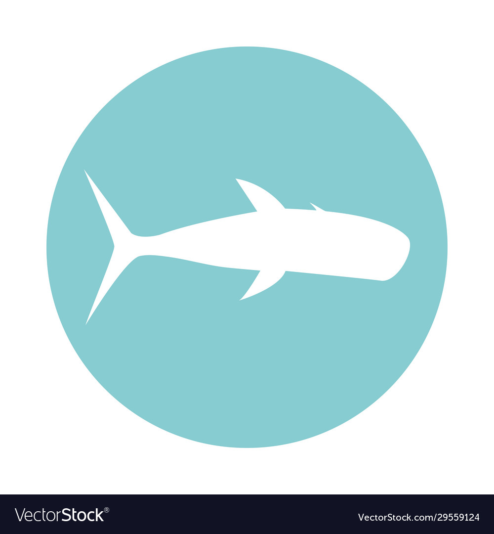 Isolated whale block style icon design