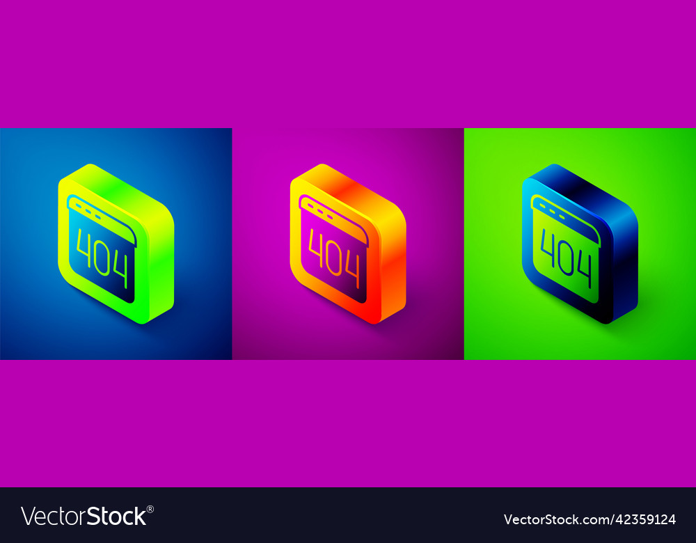 Isometric page with a 404 error icon isolated