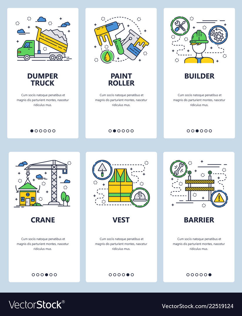 Line art web and mobile app template set