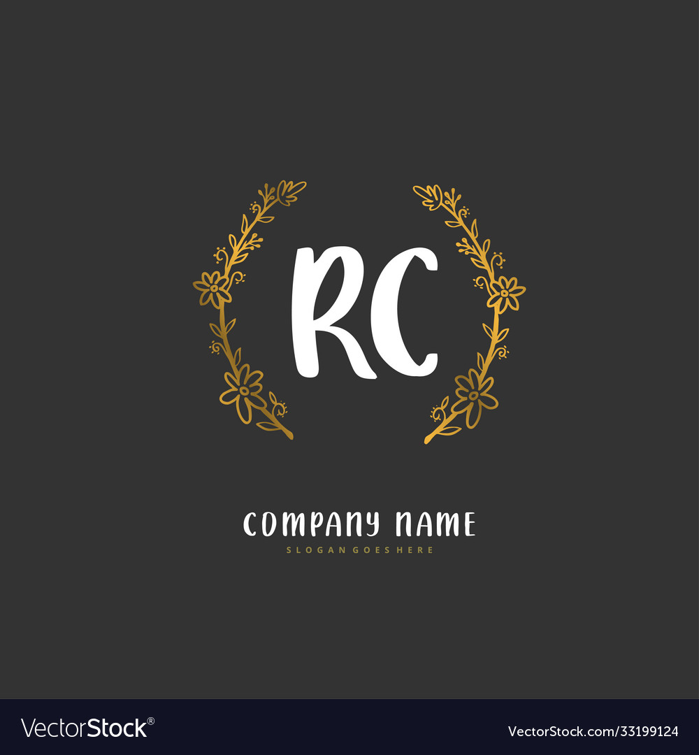 R c rc initial handwriting and signature logo Vector Image R c rc initial handwriting and signature logo