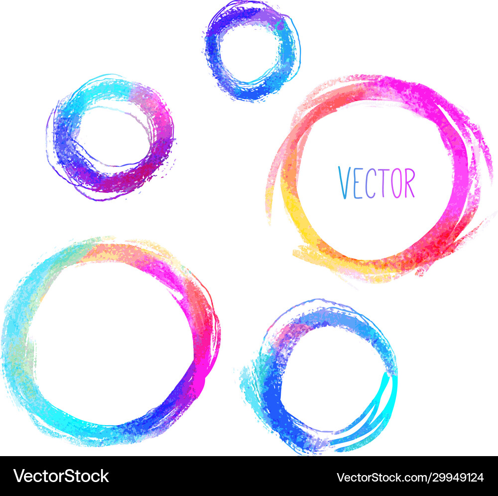 Set hand drawn circles design elements Royalty Free Vector