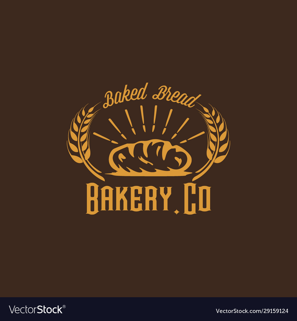 Vintage bread logo concept Royalty Free Vector Image