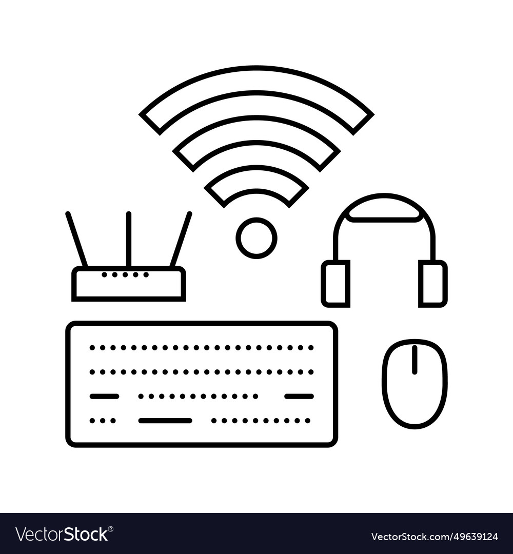 Wireless setup repair computer line icon