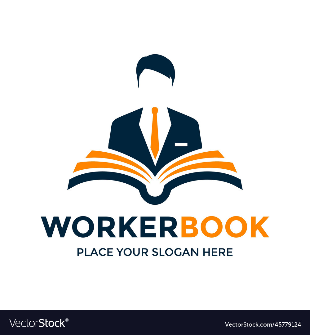 Worker book logo Royalty Free Vector Image - VectorStock