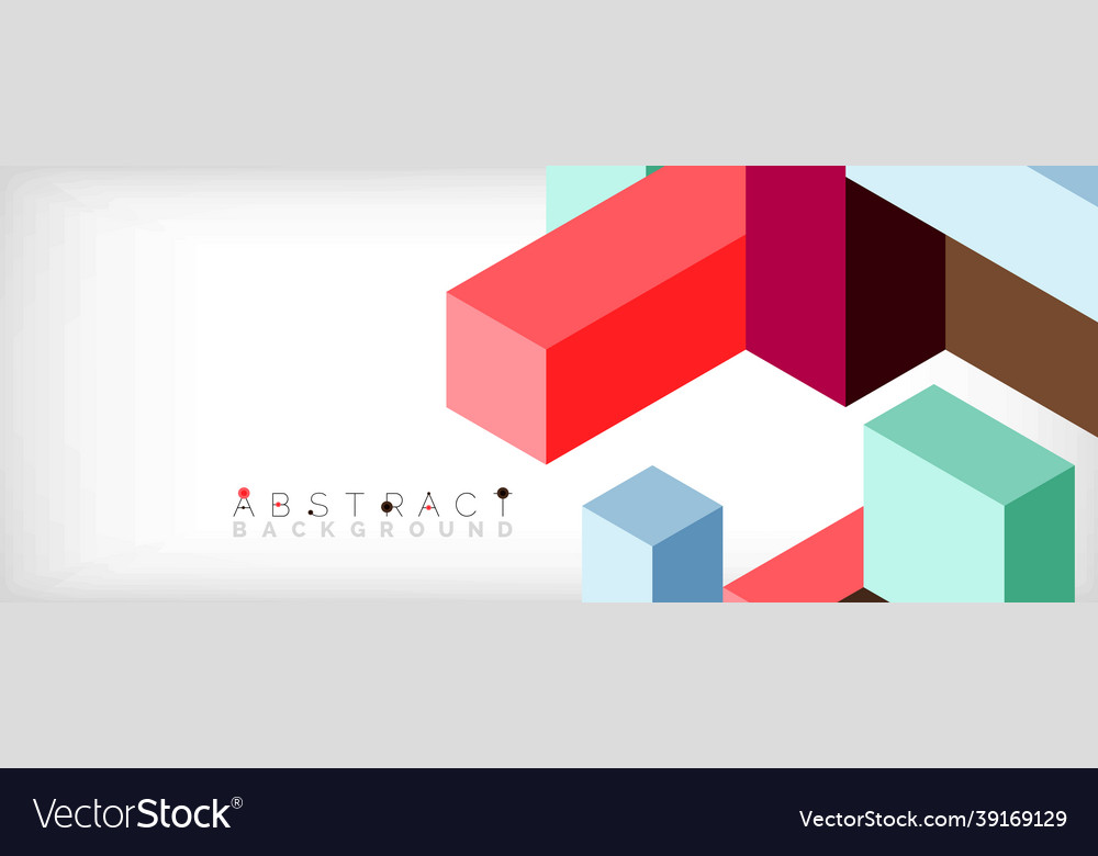 Abstract background 3d cubes cubic elements vector image Abstract background 3d cubes cubic elements