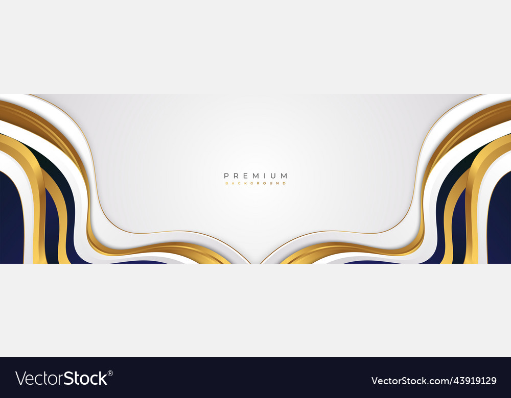 Abstract white blue and gold luxury background