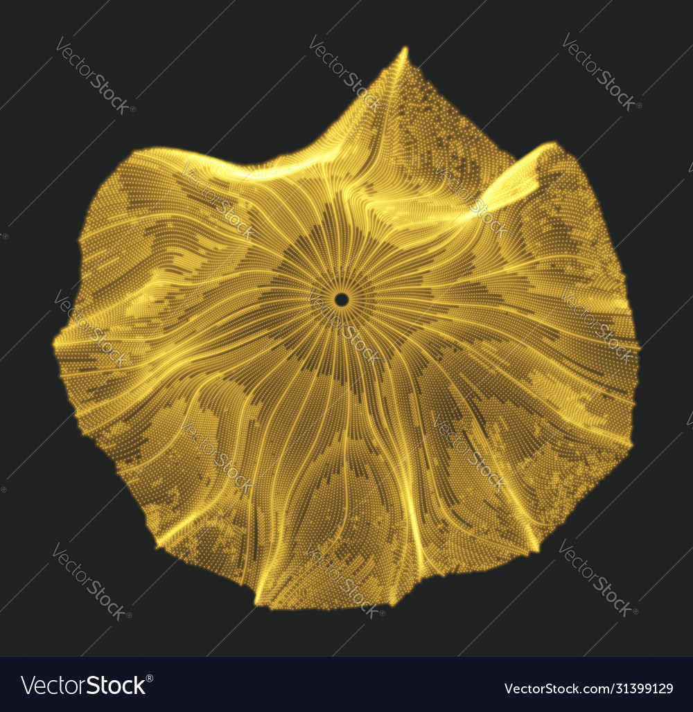 Array with dynamic particles 3d technology style vector image Array with dynamic particles 3d technology style