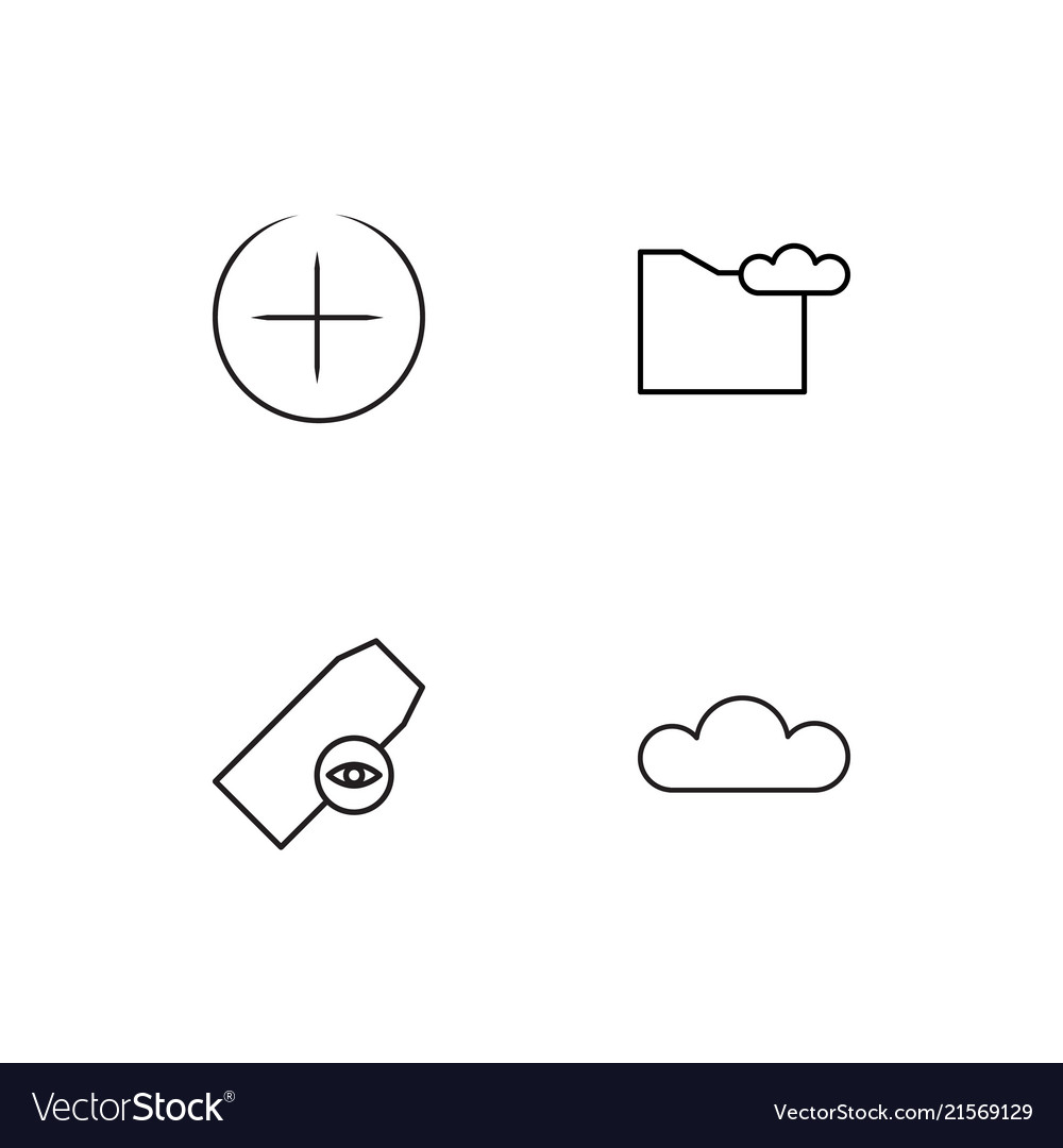 Essential linear icons set simple outline