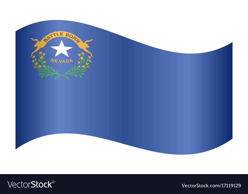 Flag of nevada waving on white background Vector Image