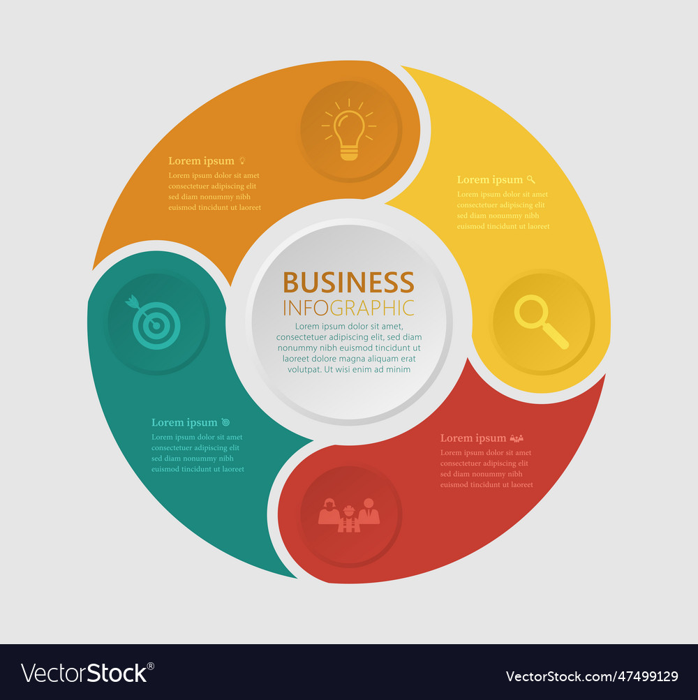 Four steps workflow business infographic template