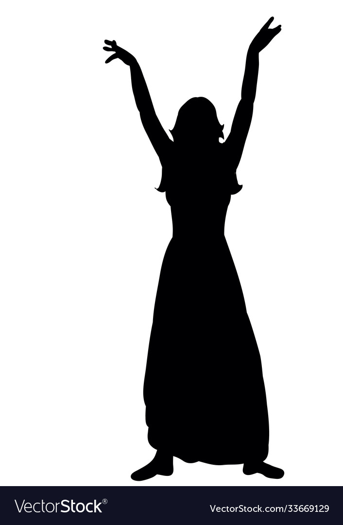 Girl dancing silhouette Royalty Free Vector Image