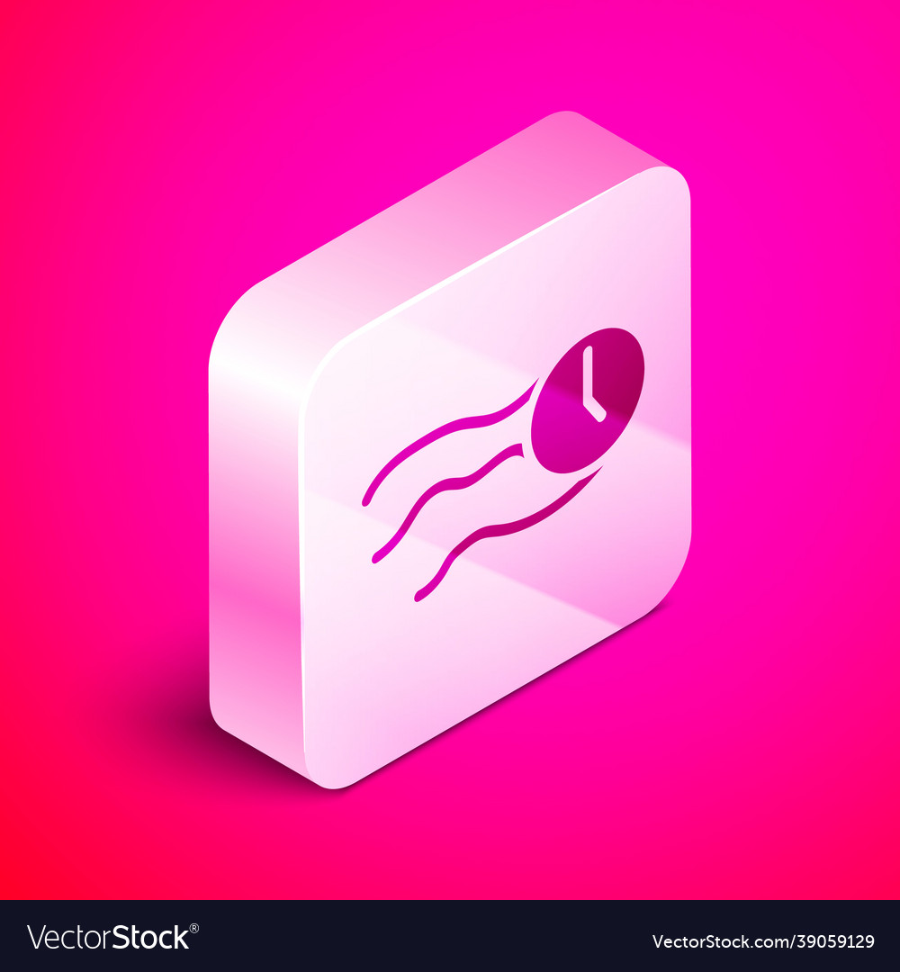 Isometric time flies on the clock icon isolated