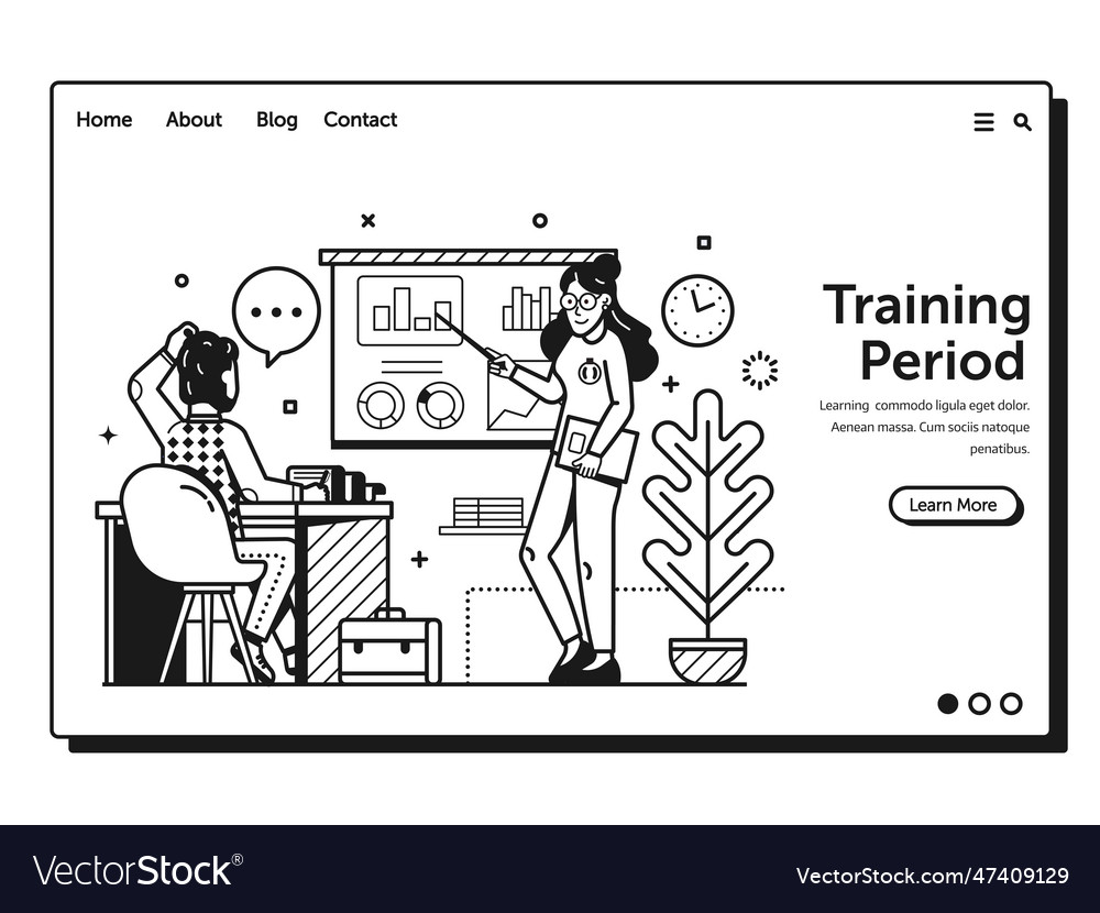 Job application form web page landing template Vector Image Job application form web page landing template