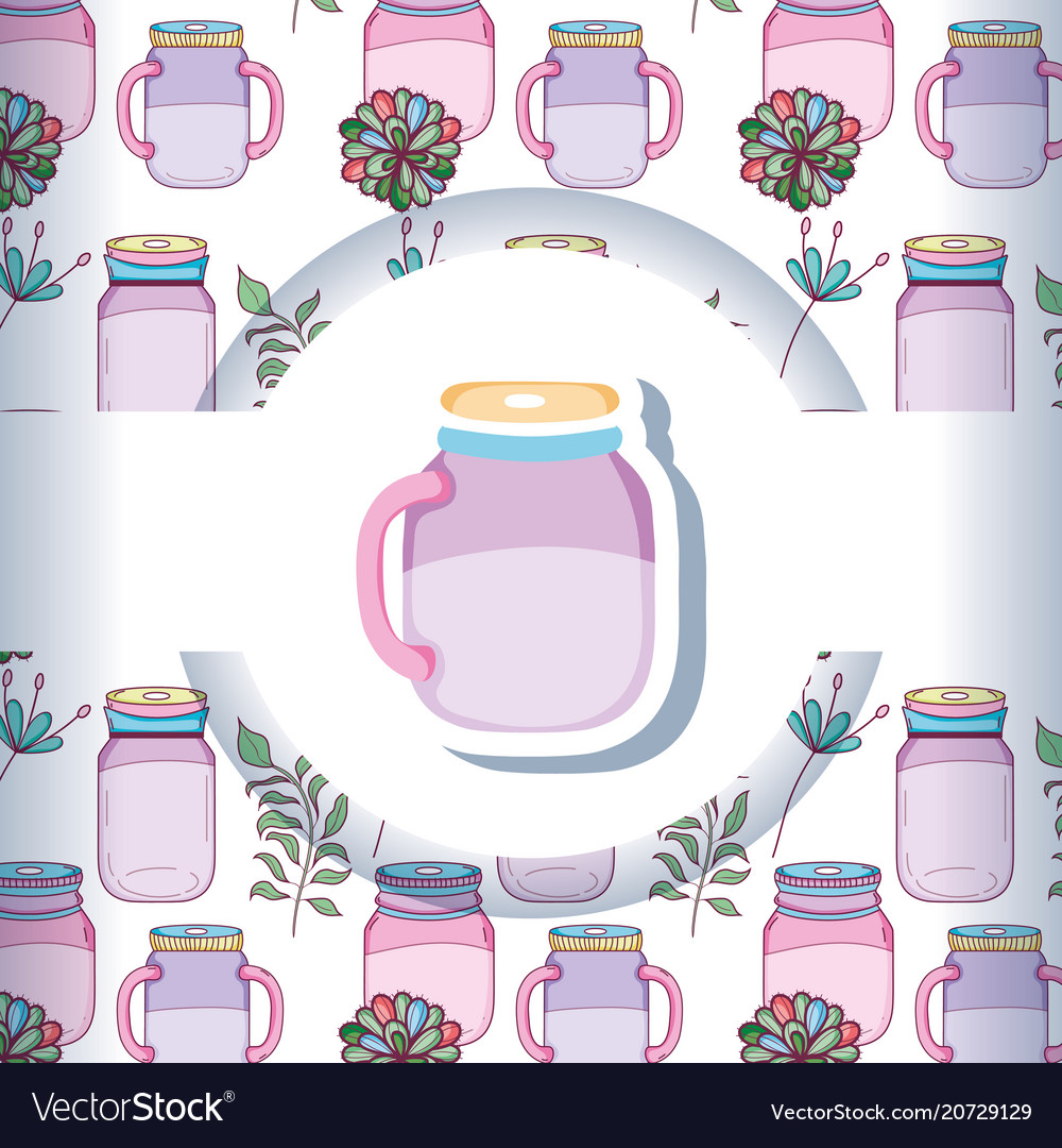 Mason jar with pattern background