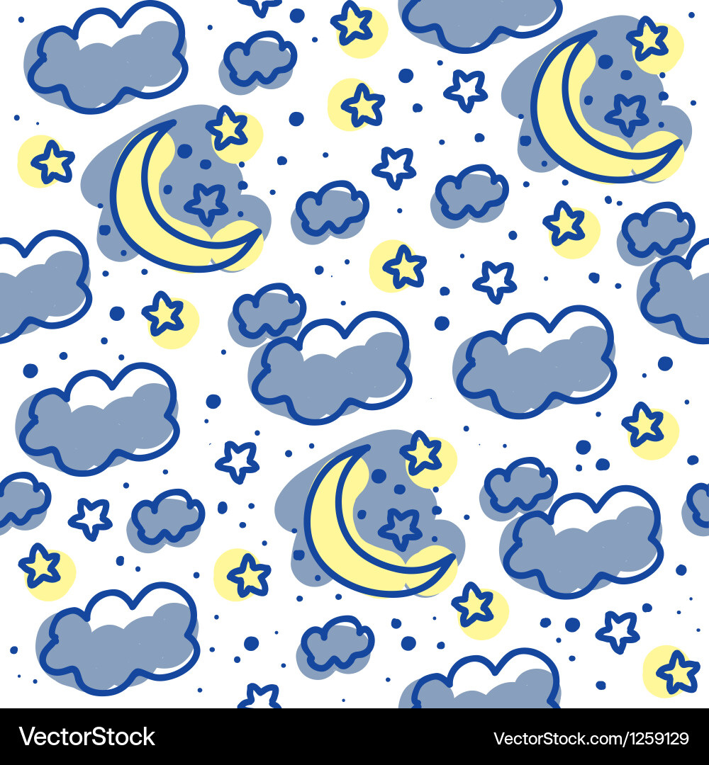 Moons and clouds Royalty Free Vector Image - VectorStock