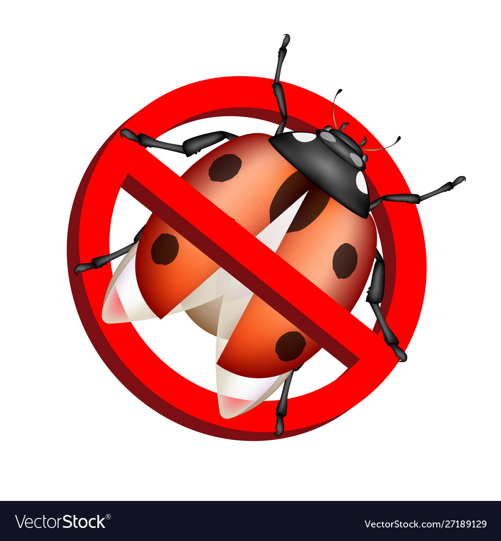 No bug prohibition sign on white background